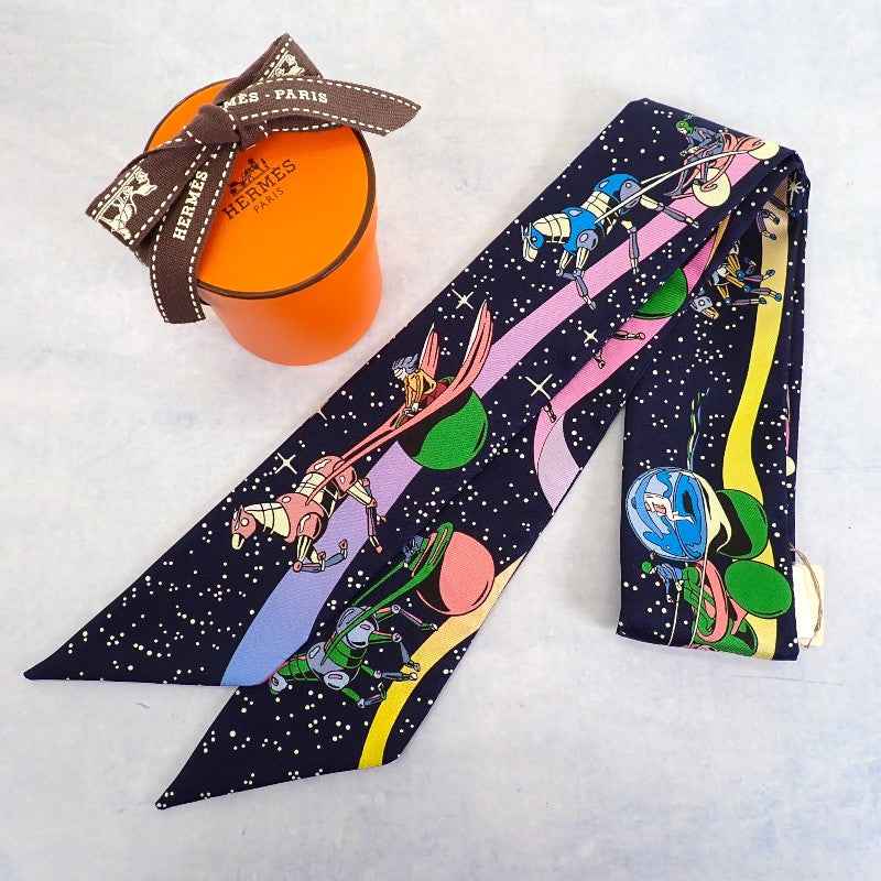 エルメス HERMES ツイリー SPACE DERBY 063573S_05 スカーフ シルク