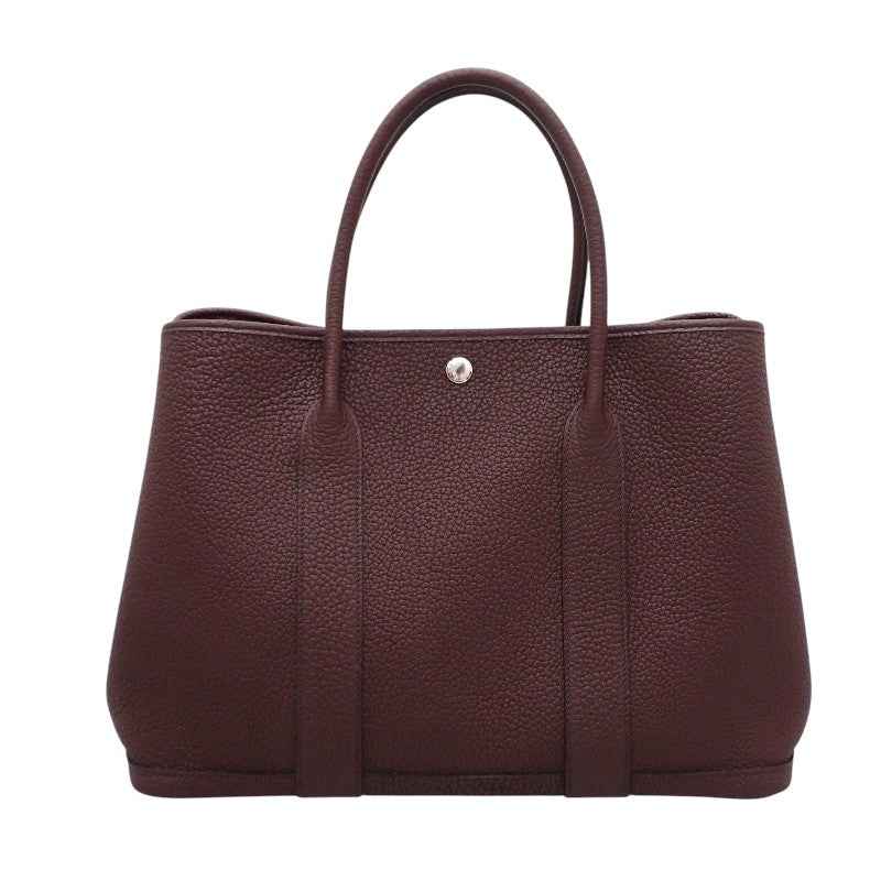 エルメス HERMES ガーデンパーティPM トートバッグ ネゴンダ ブラウン ルージュセリエ シルバー金具 レディース【中古】【Aランク】