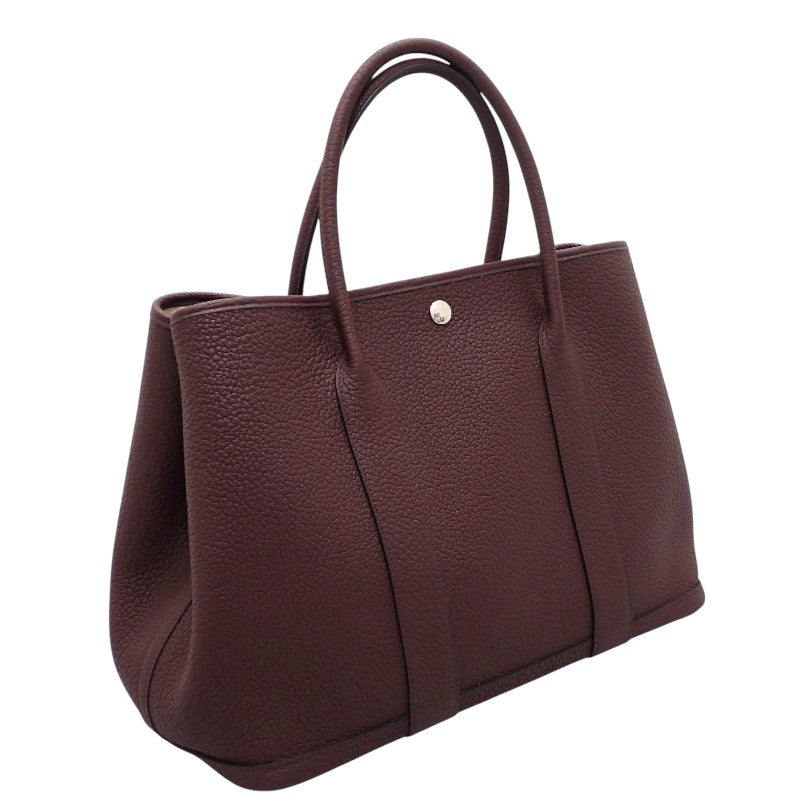 エルメス HERMES ガーデンパーティPM トートバッグ ネゴンダ ブラウン ルージュセリエ シルバー金具 レディース【中古】【Aランク】