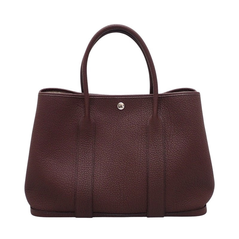 エルメス HERMES ガーデンパーティPM トートバッグ ネゴンダ ブラウン ルージュセリエ シルバー金具 レディース【中古】【Aランク】