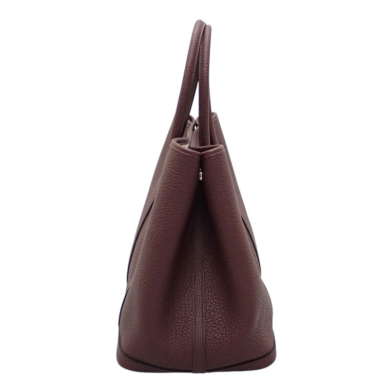エルメス HERMES ガーデンパーティPM トートバッグ ネゴンダ ブラウン ルージュセリエ シルバー金具 レディース【中古】【Aランク】