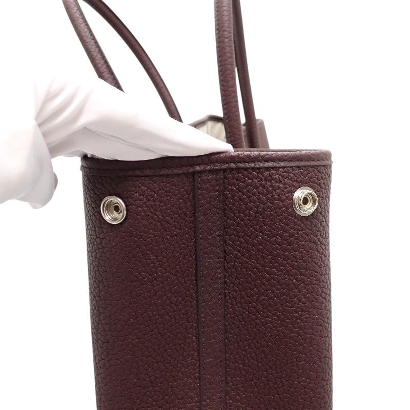 エルメス HERMES ガーデンパーティPM トートバッグ ネゴンダ ブラウン ルージュセリエ シルバー金具 レディース【中古】【Aランク】