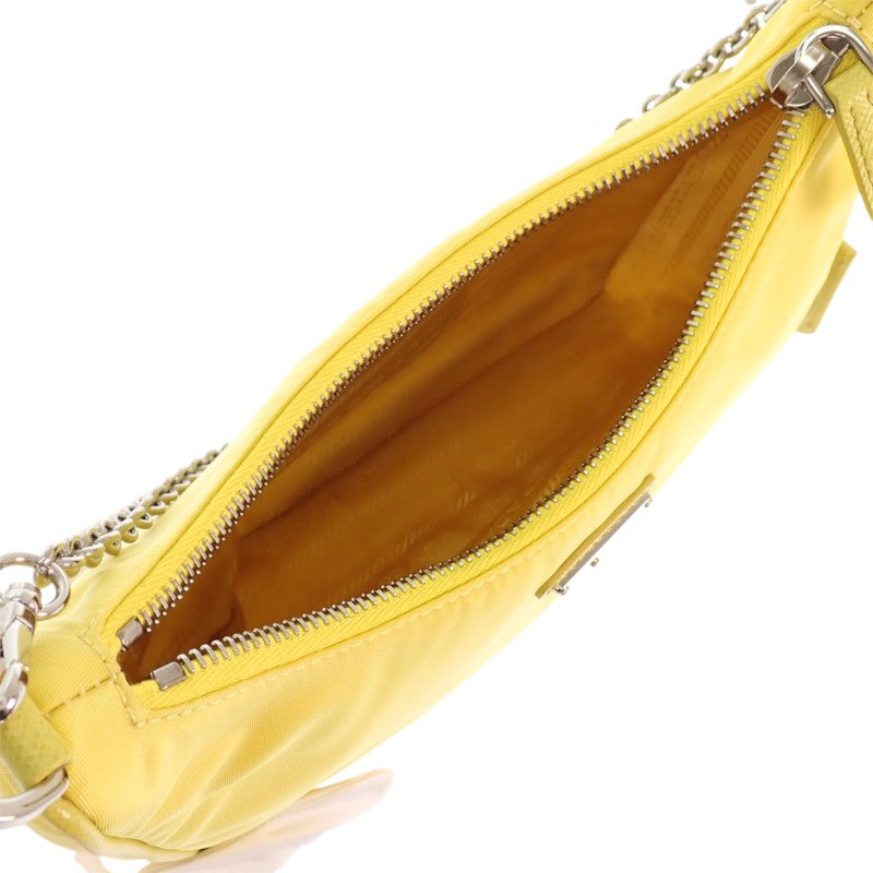 プラダ PRADA Re-Nylonバッグ 1BH204 2WAYバッグ ハンドバッグ ショルダーバッグ ナイロン イエロー 黄色 シルバー金具 レディース【中古】【Aランク】