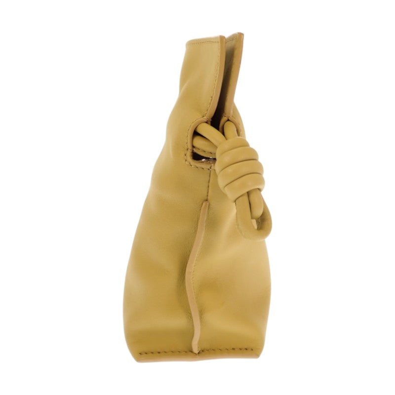 ロエベ LOEWE フラメンコクラッチ ミニ A411FC2XA6 2WAYバッグ ショルダーバッグ クラッチバッグ ナッパカーフスキン イエロー シルバー金具 レディース【中古】【Aランク】