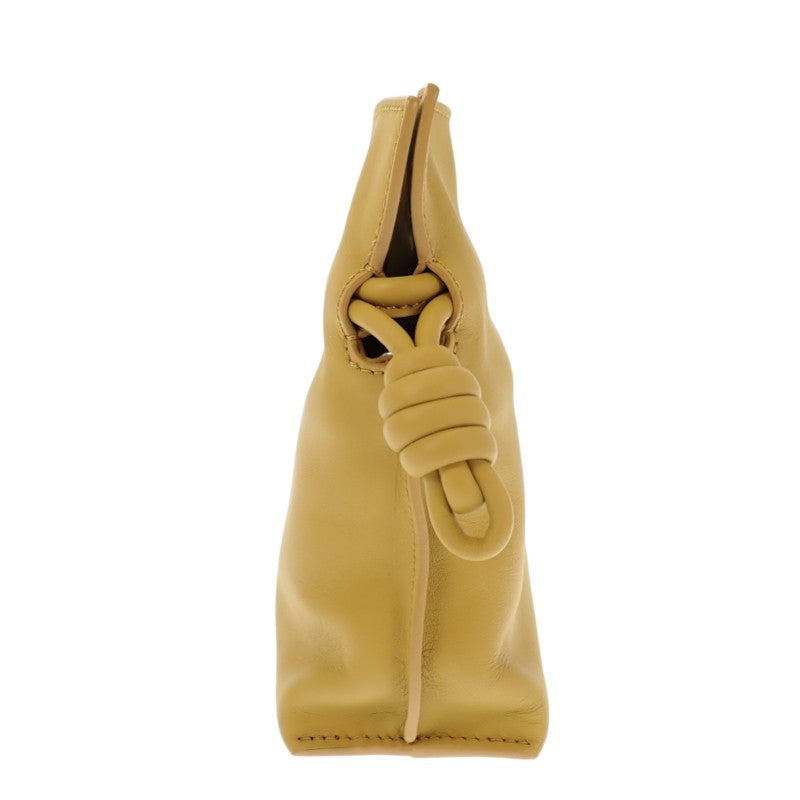 ロエベ LOEWE フラメンコクラッチ ミニ A411FC2XA6 2WAYバッグ ショルダーバッグ クラッチバッグ ナッパカーフスキン イエロー シルバー金具 レディース【中古】【Aランク】