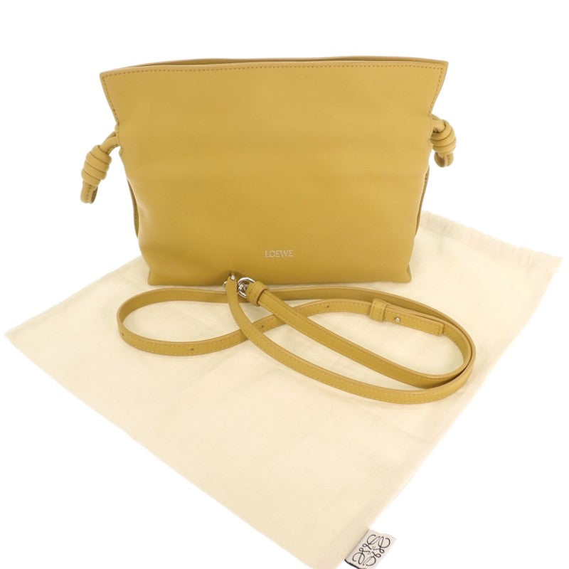 ロエベ LOEWE フラメンコクラッチ ミニ A411FC2XA6 2WAYバッグ ショルダーバッグ クラッチバッグ ナッパカーフスキン イエロー シルバー金具 レディース【中古】【Aランク】