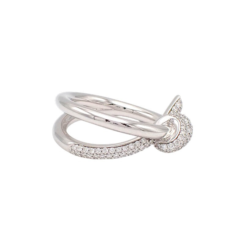 ティファニー TIFFANY&Co. ノット ダブル ロウ 9.5号 70301822 リング K18ホワイトゴールド ダイヤモンド レディース【中古】【Aランク】