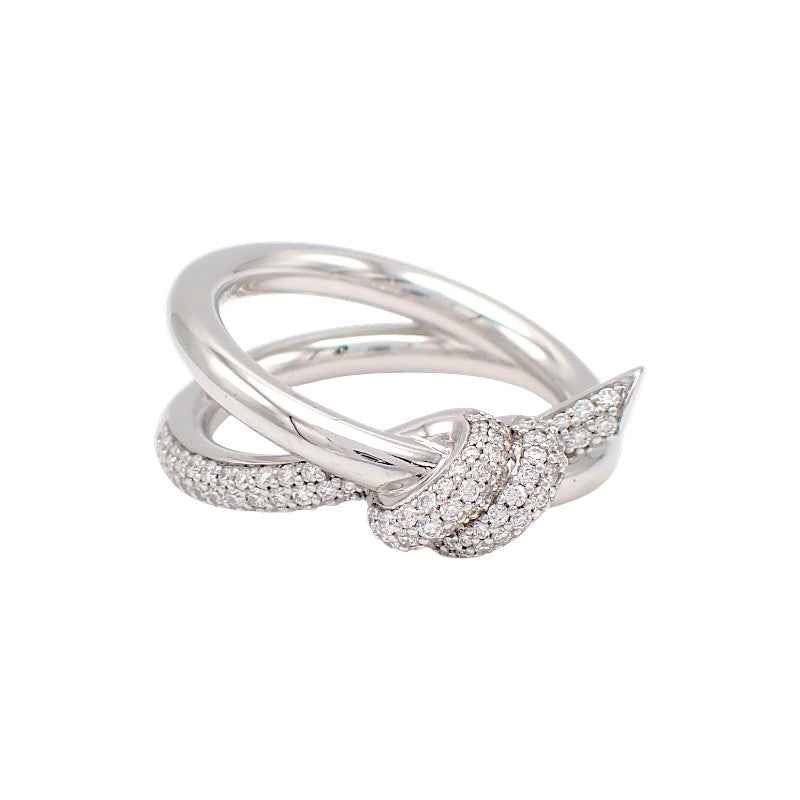 ティファニー TIFFANY&Co. ノット ダブル ロウ 9.5号 70301822 リング K18ホワイトゴールド ダイヤモンド レディース【中古】【Aランク】