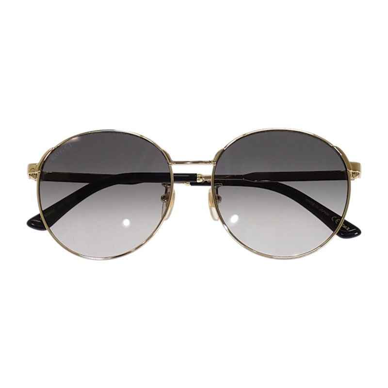 グッチ GUCCI インターロッキングG GG0206SK サングラス メタル グレー ゴールド レディース メンズ ユニセックス【中古】【Aランク】
