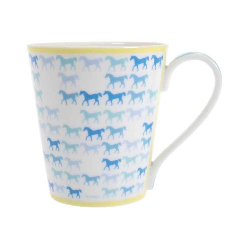 エルメス HERMES カヴァルカラーマグカップ 食器 ポーセリン ブルー【中古】【Sランク】