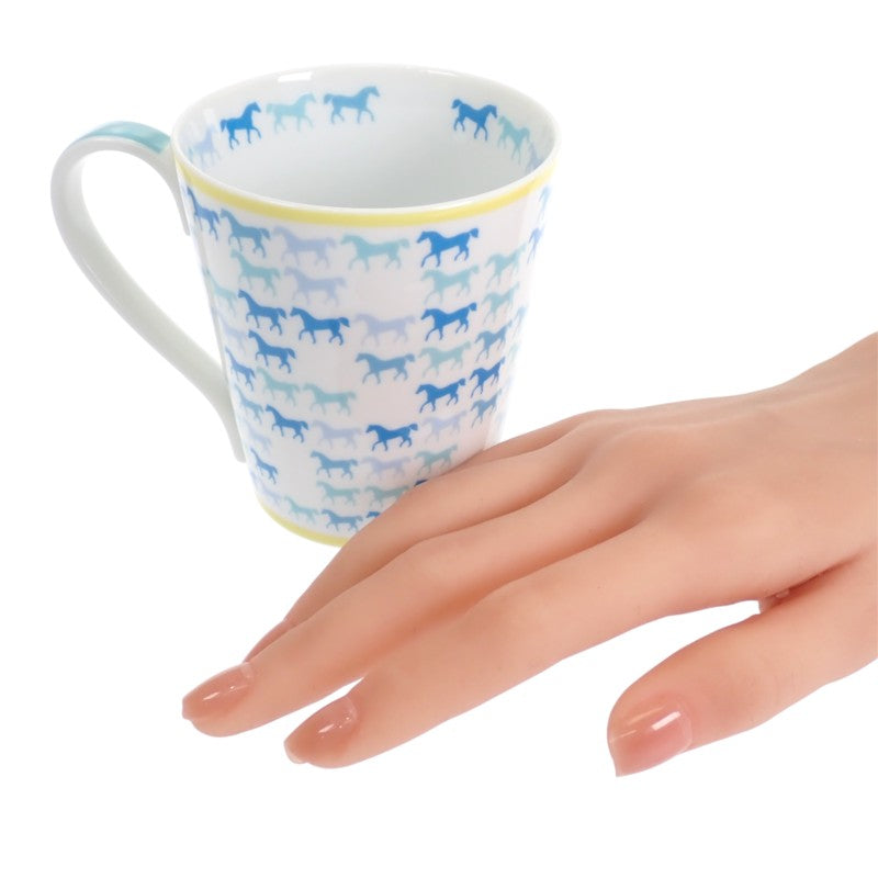 エルメス HERMES カヴァルカラーマグカップ 食器 ポーセリン ブルー【中古】【Sランク】