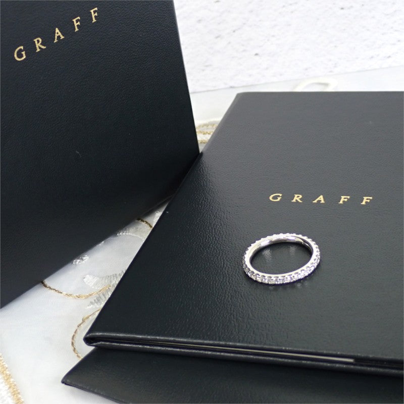 グラフ GRAFF キャッスルセット ラウンド ダイヤモンド ウェディングバンド 8.5号 RER1053 リング K18ホワイトゴールド ダイヤモンド レディース【中古】【Aランク】