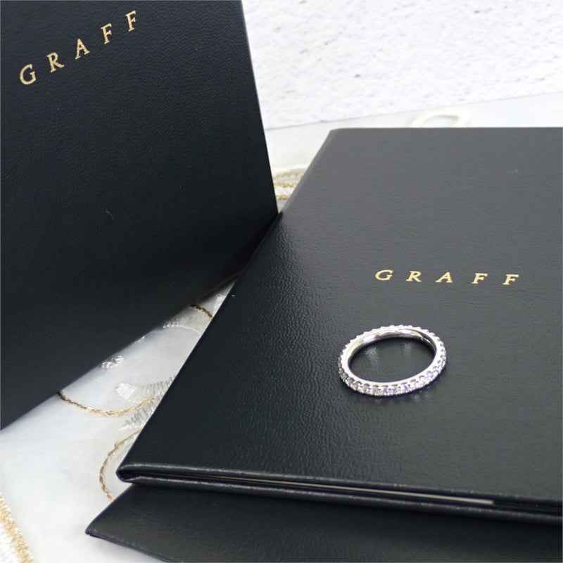 グラフ GRAFF キャッスルセット ラウンド ダイヤモンド ウェディングバンド 8.5号 RER1053 リング K18ホワイトゴールド ダイヤモンド レディース【中古】【Aランク】