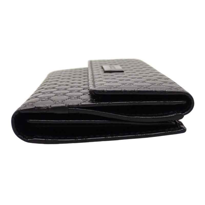 グッチ GUCCI Wホック 449393_BMJ1G_1000 長財布 レザー ブラック ゴールド金具 メンズ レディース【中古】【Aランク】