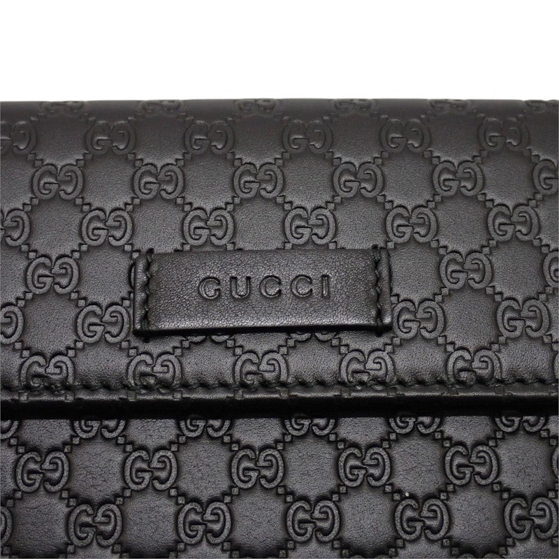 グッチ GUCCI Wホック 449393_BMJ1G_1000 長財布 レザー ブラック ゴールド金具 メンズ レディース【中古】【Aランク】