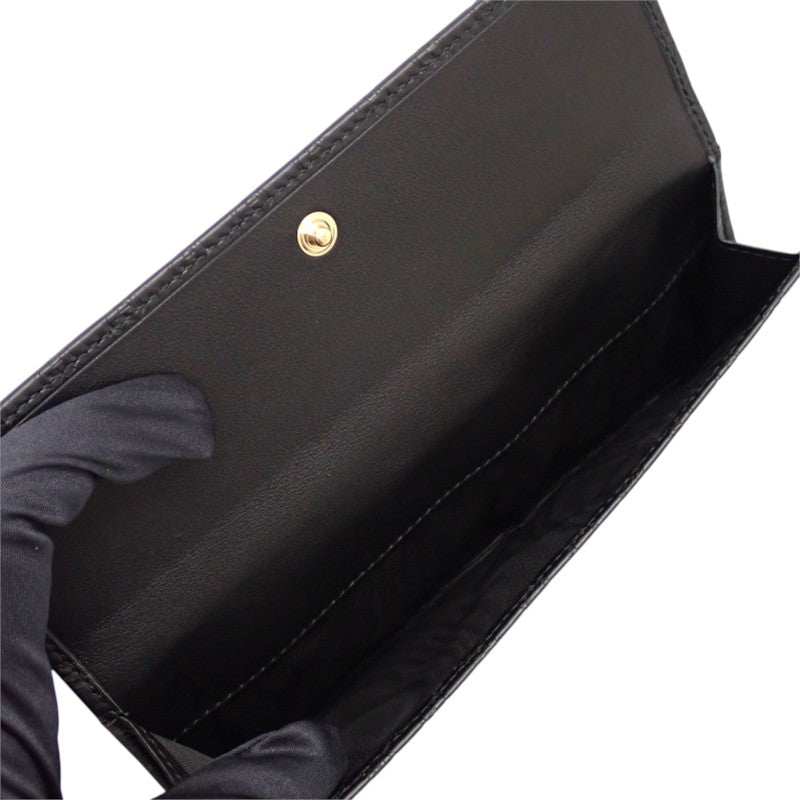 グッチ GUCCI Wホック 449393_BMJ1G_1000 長財布 レザー ブラック ゴールド金具 メンズ レディース【中古】【Aランク】