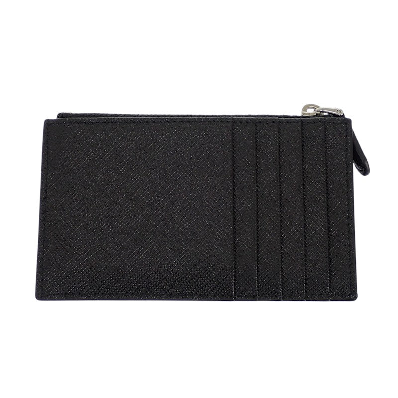 プラダ PRADA サフィアーノトライアングル 1MC086_QHH_F0632 カードケース サフィアーノ ブラック シルバー金具 レディース メンズ【中古】【ABランク】