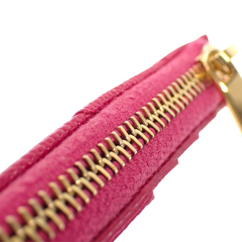 サンローラン SAINT LAURENT モノグラム フラグメント ジップカードケース 607915 カードケース カーフ ピンク ゴールド金具 レディース【中古】【ABランク】