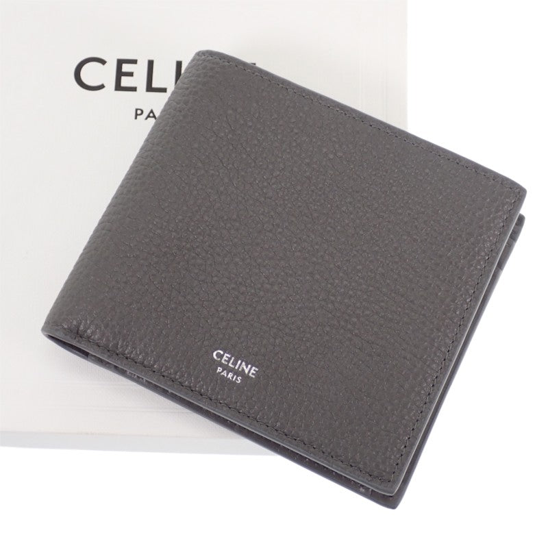 セリーヌ CELINE バイフォールド ウォレット 10C873GTZ.10DC 二つ折り財布 カーフ グレー 灰色 メンズ【中古】【Aランク】