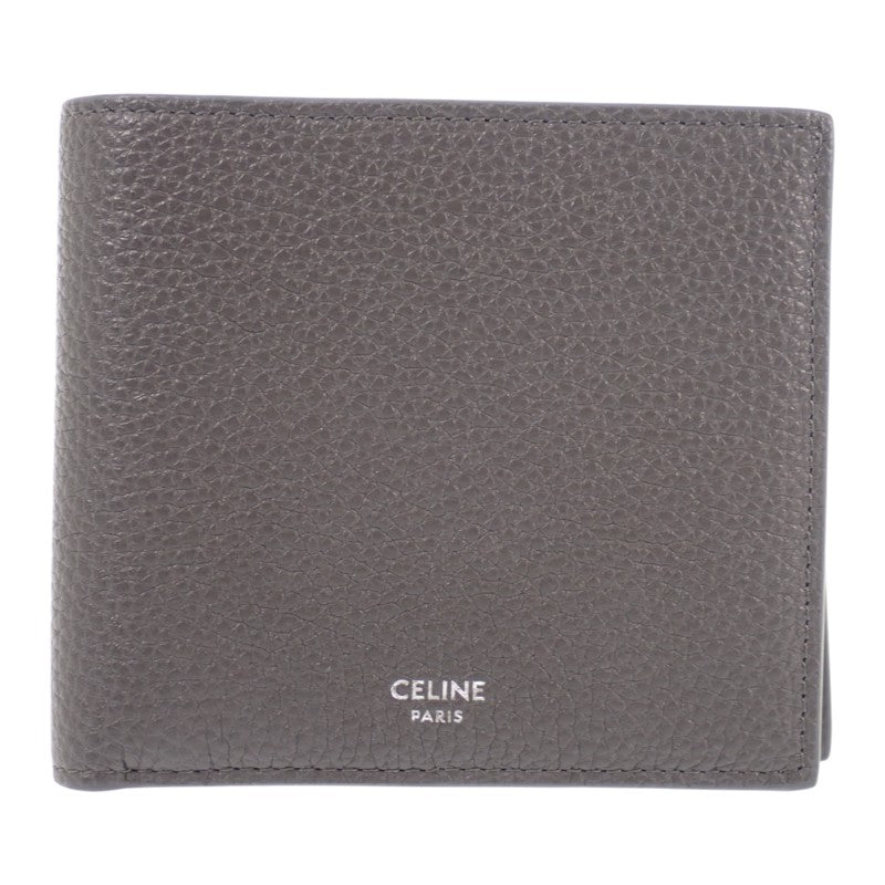 セリーヌ CELINE バイフォールド ウォレット 10C873GTZ.10DC 二つ折り財布 カーフ グレー 灰色 メンズ【中古】【Aランク】