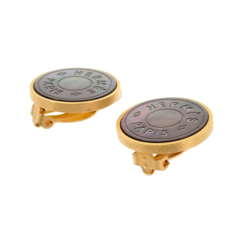 エルメス HERMES セリエ ヴィンテージ イヤリング メタル グレーシェル ゴールド レディース【中古】【ABランク】
