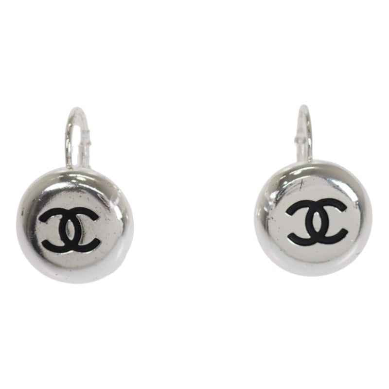 シャネル CHANEL ココマーク ヴィンテージ フック ピアス メタル シルバー ブラック レディース【中古】【Bランク】