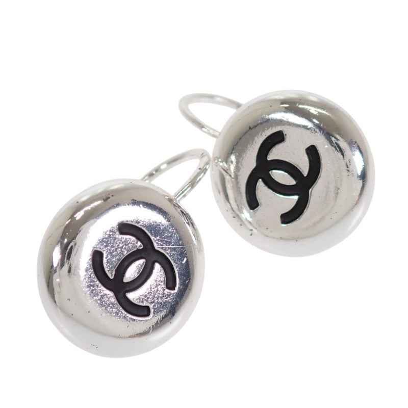 シャネル CHANEL ココマーク ヴィンテージ フック ピアス メタル シルバー ブラック レディース【中古】【Bランク】
