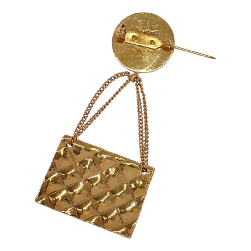 シャネル CHANEL ココマーク マトラッセ バッグモチーフ ヴィンテージ ブローチ メタル ゴールド レディース【中古】【Bランク】