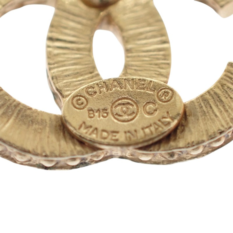 シャネル CHANEL ココマーク B15C刻印 ピアス メタル クリスタル ゴールド【中古】【ABランク】