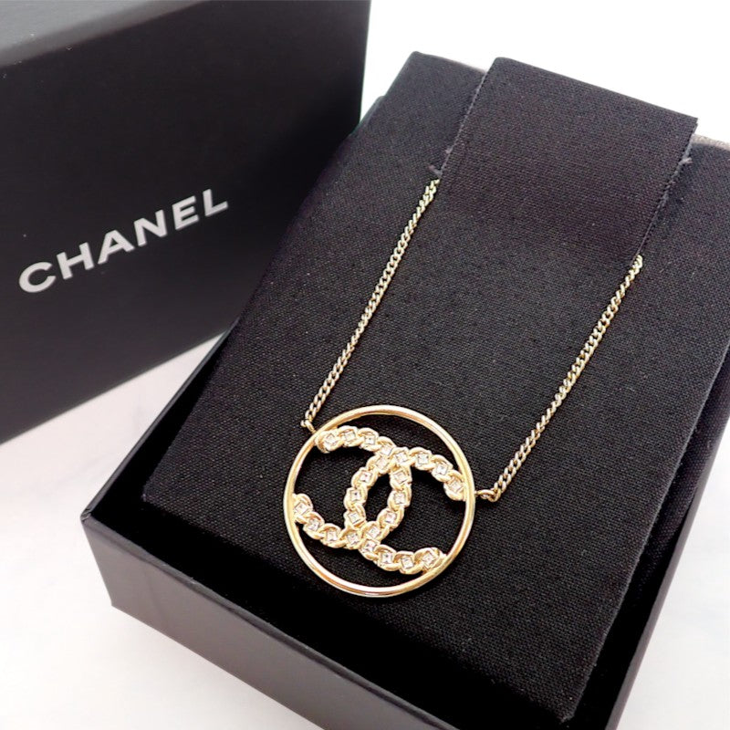 シャネル CHANEL CC サークル ペンダント ネックレス メタル ゴールド メンズ レディース【中古】【Aランク】