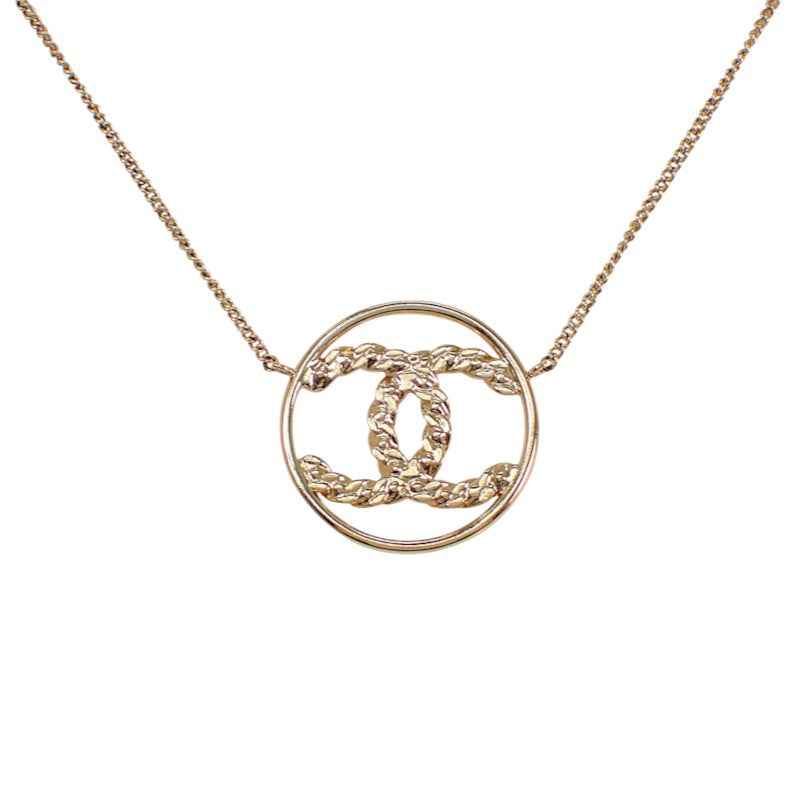 シャネル CHANEL CC サークル ペンダント ネックレス メタル ゴールド メンズ レディース【中古】【Aランク】