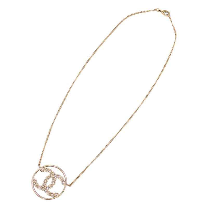 シャネル CHANEL CC サークル ペンダント ネックレス メタル ゴールド メンズ レディース【中古】【Aランク】