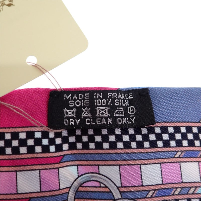 エルメス HERMES ツイリー BRIDES ET GRIS GRIS 馬勒とチャーム 062849S スカーフ シルク マルチカラー ブルー系 レディース【中古】【ABランク】