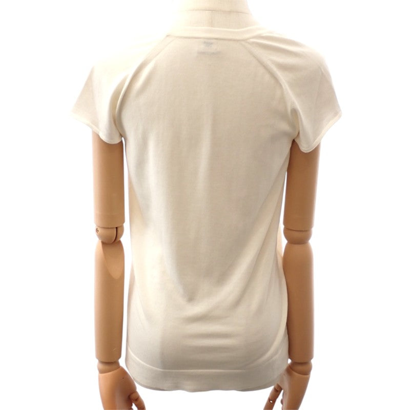 エルメス HERMES フレンチスリーブ 半袖 38 ニット コットン アイボリー レディース【中古】【ABランク】