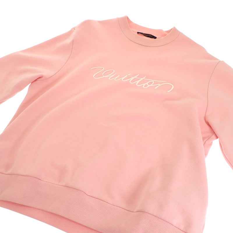 ルイヴィトン LOUIS VUITTON エンブロイダリー シグネチャー クルーネック M 1AJDV4 スウェット コットン ペールピンク メンズ ユニセックス【中古】【ABランク】