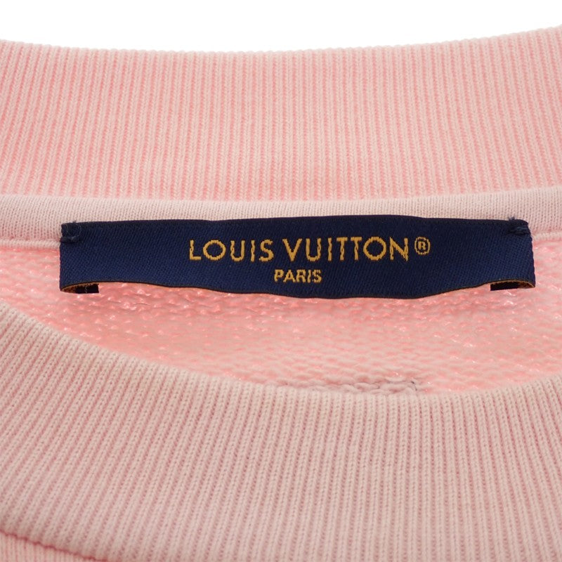 ルイヴィトン LOUIS VUITTON エンブロイダリー シグネチャー クルーネック M 1AJDV4 スウェット コットン ペールピンク メンズ ユニセックス【中古】【ABランク】