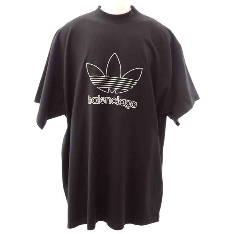 バレンシアガ BALENCIAGA adidas ロゴ オーバーサイズ Tシャツ 4 723976 TNVN8 1070 半袖Tシャツ コットン ブラック メンズ【中古】【Aランク】