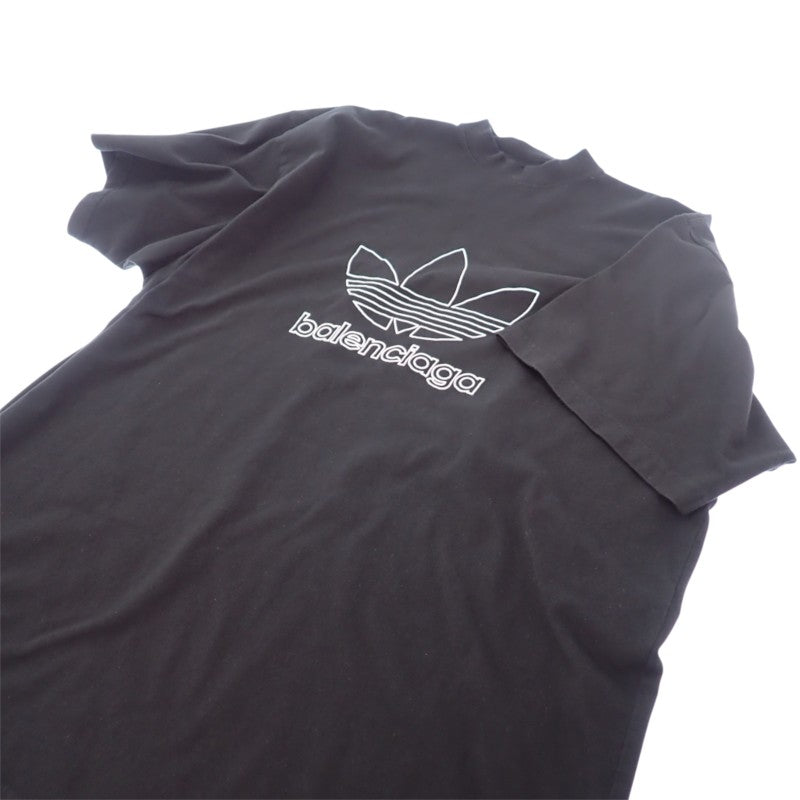 バレンシアガ BALENCIAGA adidas ロゴ オーバーサイズ Tシャツ 4 723976 TNVN8 1070 半袖Tシャツ コットン ブラック メンズ【中古】【Aランク】