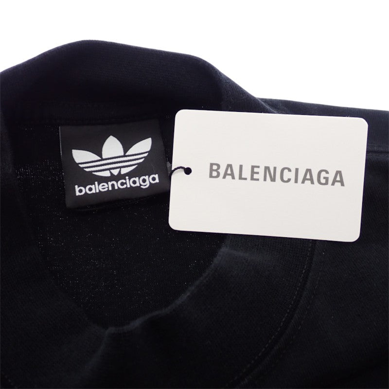 バレンシアガ BALENCIAGA adidas ロゴ オーバーサイズ Tシャツ 4 723976 TNVN8 1070 半袖Tシャツ コットン ブラック メンズ【中古】【Aランク】