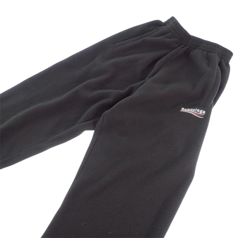 バレンシアガ BALENCIAGA ポリティカル キャンペーン フリースパンツ XXS 744513 T0VV1 1000 パンツ ポリエステル ブラック メンズ レディース ユニセックス【中古】【ABランク】