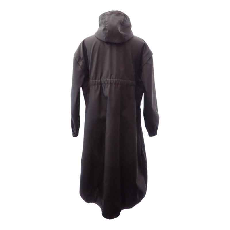 プラダ PRADA フーデッドロングコート 36 291829_S202_1WQ8 ナイロンジャケット Re-Nylon ブラック シルバー金具 レディース【中古】【ABランク】