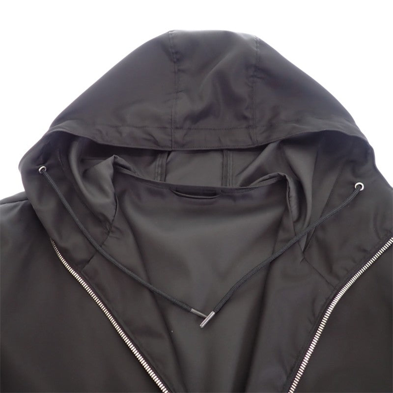 プラダ PRADA フーデッドロングコート 36 291829_S202_1WQ8 ナイロンジャケット Re-Nylon ブラック シルバー金具 レディース【中古】【ABランク】