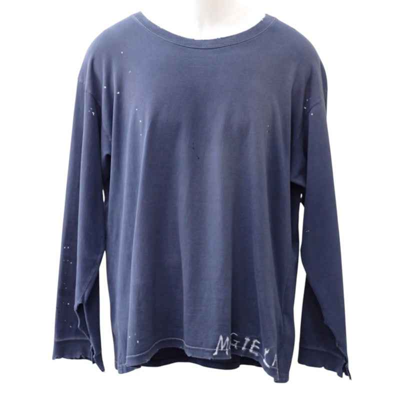 メゾンマルジェラ MAISON MARGIELA ラウンドネック ヴィンテージ ロングスリーブ M S50GC0696 S24567 長袖Tシャツ コットン ネイビー メンズ レディース【中古】【ABランク】