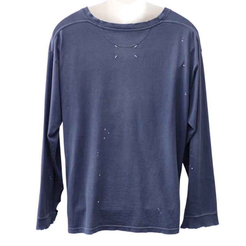 メゾンマルジェラ MAISON MARGIELA ラウンドネック ヴィンテージ ロングスリーブ M S50GC0696 S24567 長袖Tシャツ コットン ネイビー メンズ レディース【中古】【ABランク】