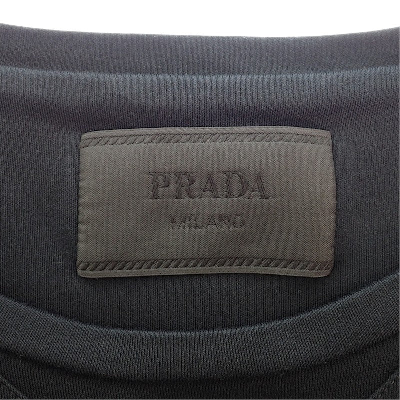 プラダ PRADA トライアングルロゴ M UJN861_240_F0002_S_232 半袖Tシャツ コットン ブラック メンズ ユニセックス【中古】【ABランク】