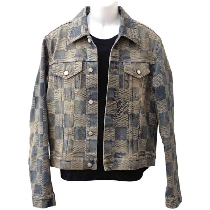 ルイヴィトン LOUIS VUITTON ダミエ 50 デニムジャケット コットン ブルー メンズ【中古】【ABランク】