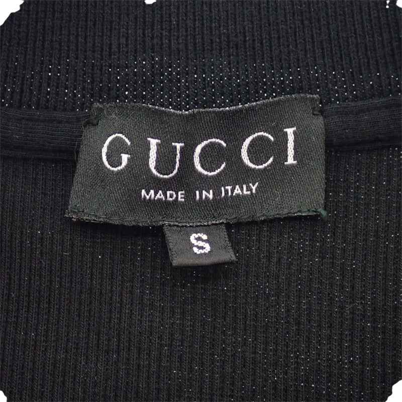 グッチ GUCCI GG スキッパー ポロシャツ S 262 5086 7915 ポロシャツ コットン ブラック レディース【中古】【ABランク】