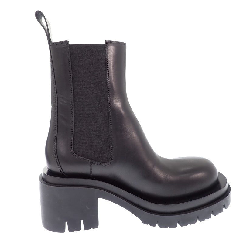 ボッテガヴェネタ BOTTEGA VENETA ラグ チェルシー ブーツ レザー ラバー ブラック レディース【中古】【Bランク】