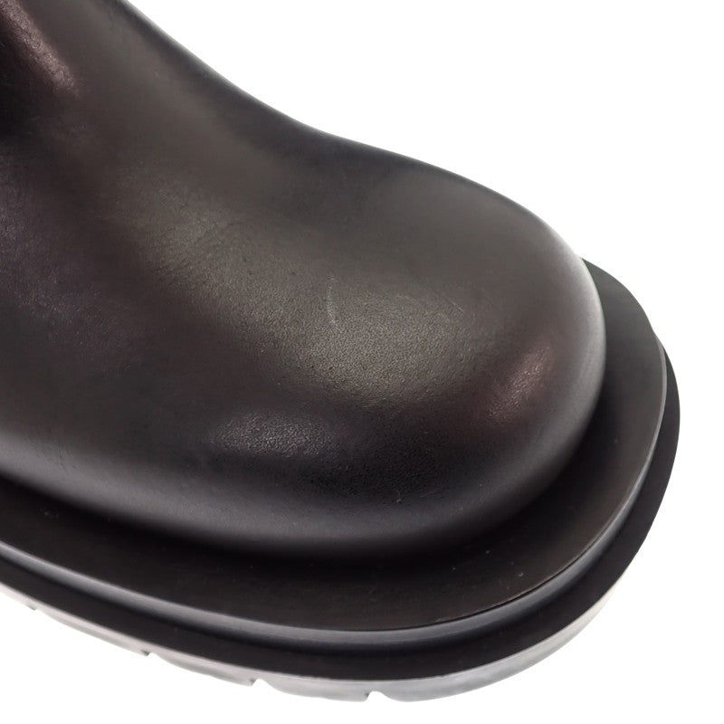 ボッテガヴェネタ BOTTEGA VENETA ラグ チェルシー ブーツ レザー ラバー ブラック レディース【中古】【Bランク】