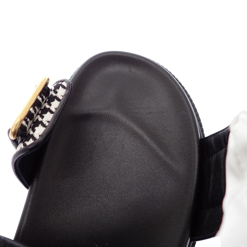 クリスチャンディオール Christian Dior Dioract サンダル サンダル ブラック ホワイト ゴールド金具 レディース【中古】【ABランク】